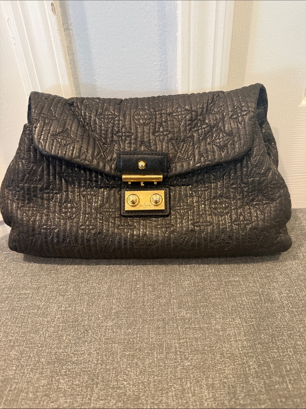 Louis Vuitton Motard  Pochette Leather Black with Gold Hardware, limited Edition